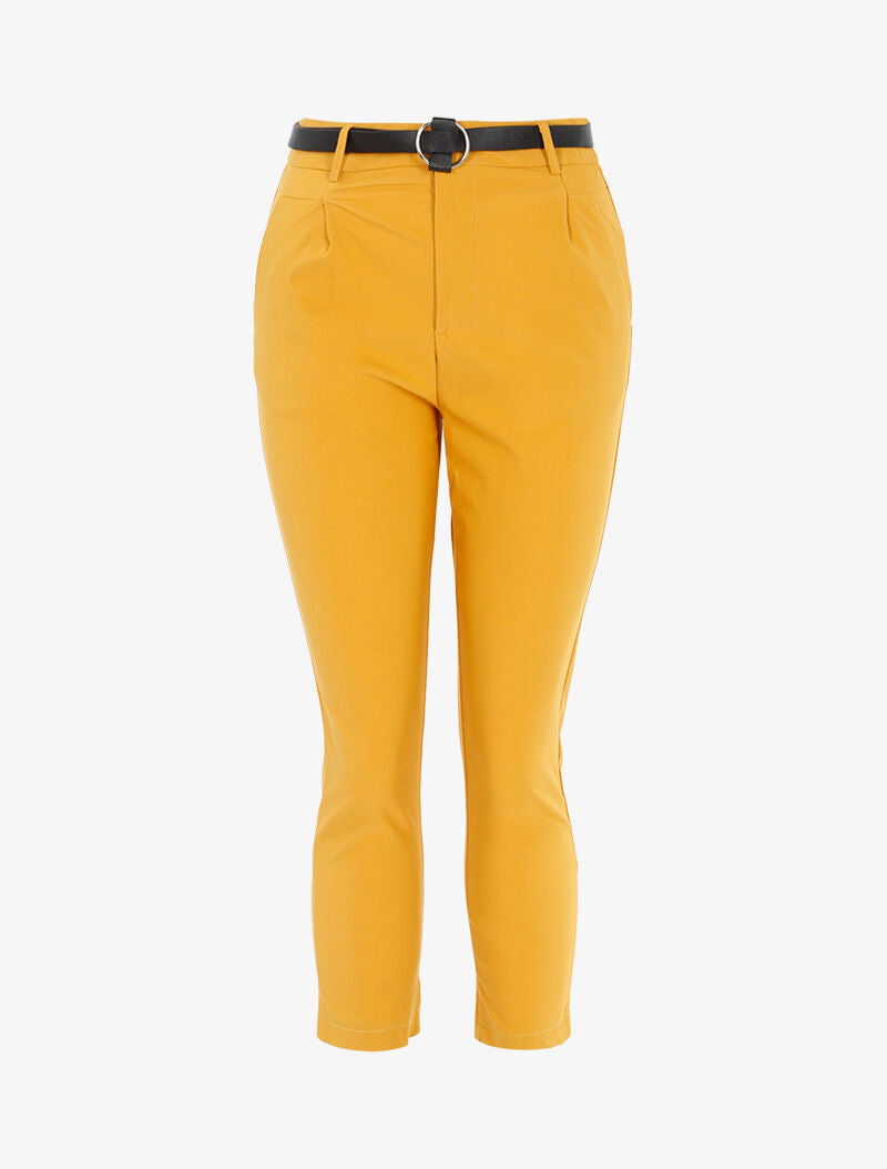Pantalon 7/8 uni - jaune
