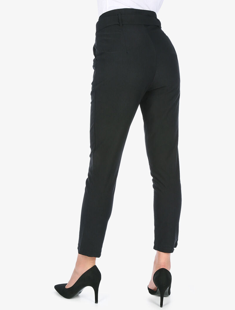 Effen 7/8 broek - zwart