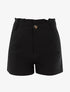 Short uni à taille volantée - noir - 1