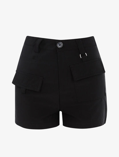 Mini short à poches stylisées - noir - 1