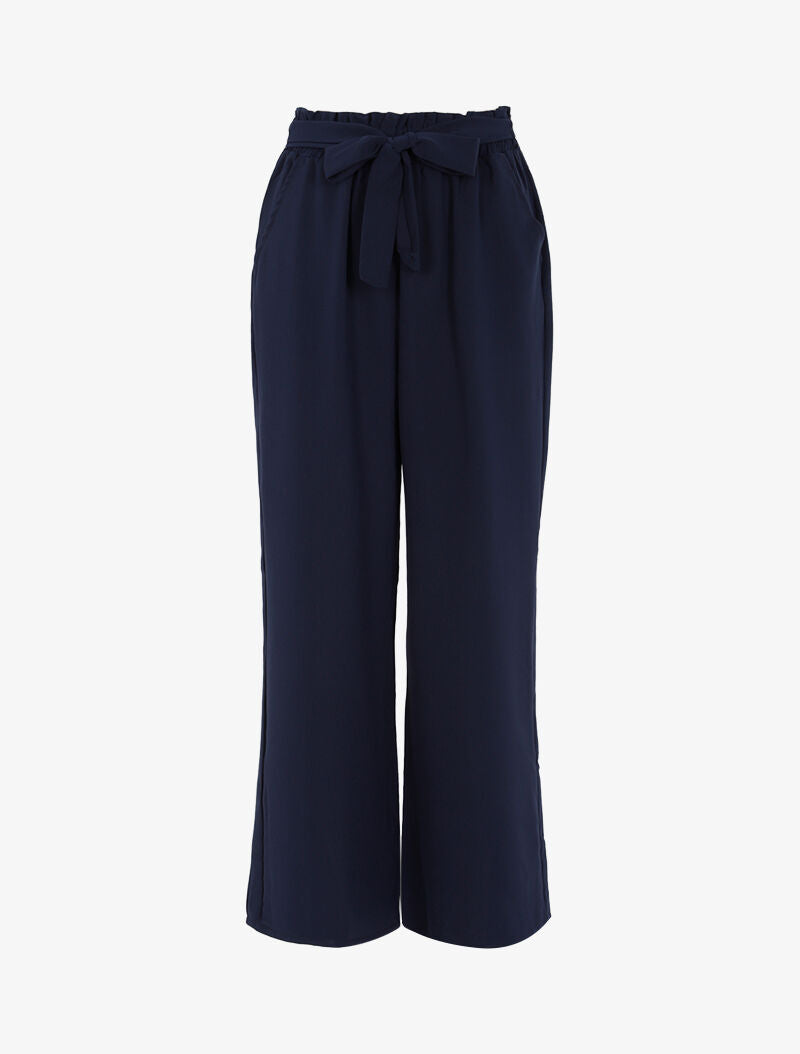 Pantalon fluide coupe large - marine - 1