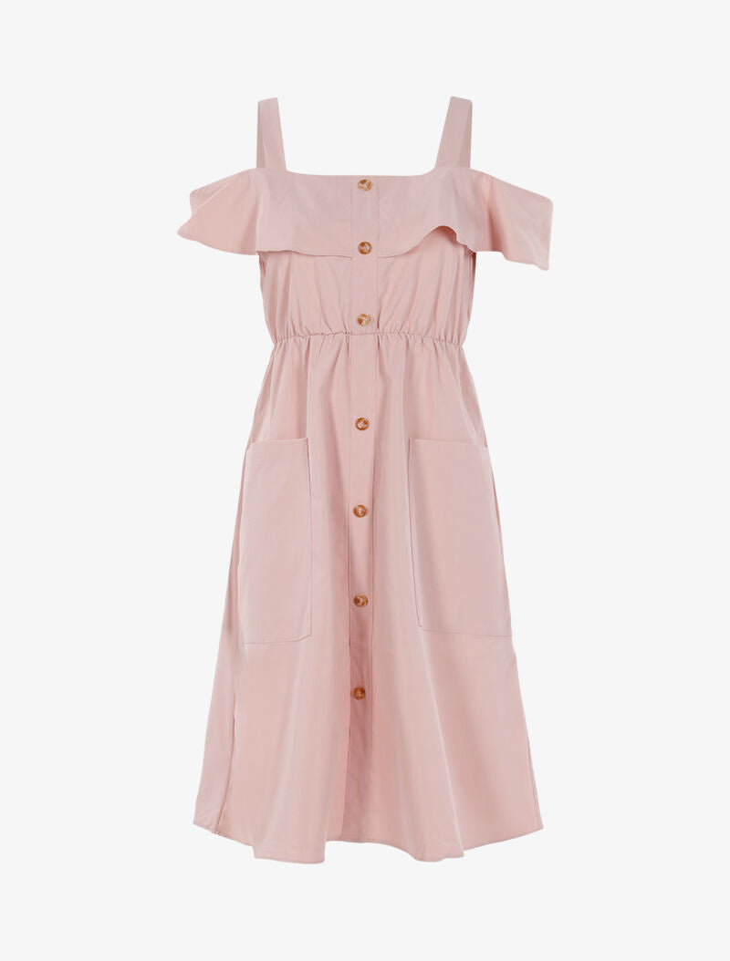 Robe à épaules nues - rose - 1