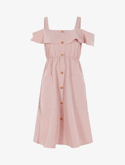 Robe à épaules nues - rose - 1