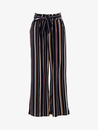 Pantalon fluide à rayures - marine - 1