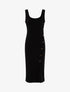 Robe côtelée à boutonnière en biais - noir - 1