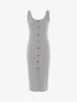 Robe côtelée à boutonnière - gris clair - 1