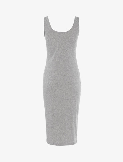 Robe côtelée à boutonnière - gris clair - 2
