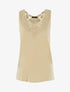 Top à empiècements tulle et crochet - beige - 1