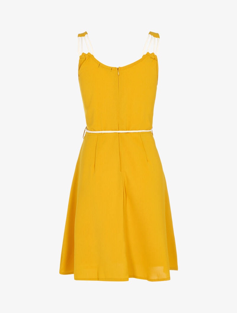 Robe à bretelles style corde - jaune - 2