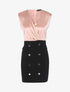 Robe bi matière à boutons décoratifs - noir/rose - 3