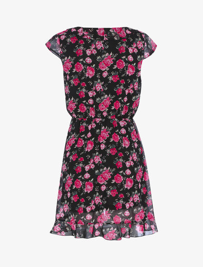 Robe cache-coeur à imprimé floral - noir - 2