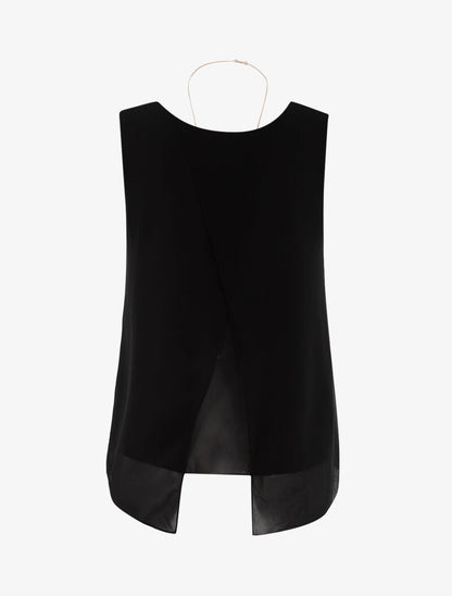 Top asymétrique en voile - noir - 2