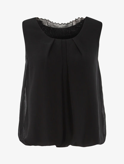 Top boule à dos en tulle - noir - 1