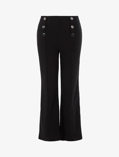 Pantalon fluide à boutons décoratifs - noir - 1