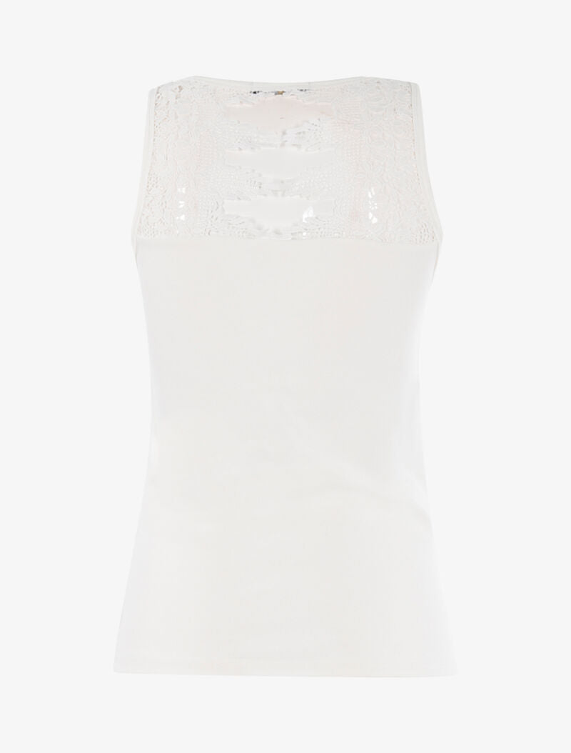 Débardeur strass en forme de poche - blanc - 2