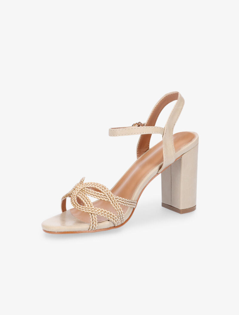 Sandales à bride avant effet entrelacé - beige - 3