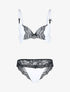 Ensemble à empiècement dentelle effet papillon - blanc et noir - 1