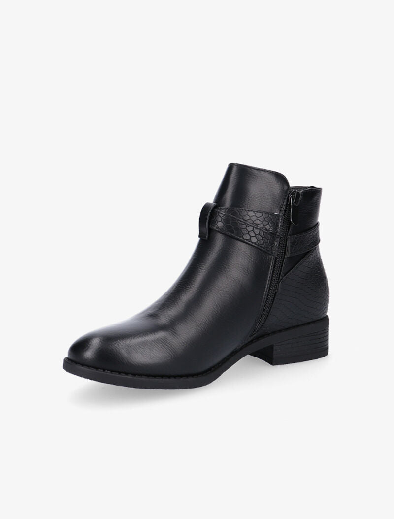 Low boots à sangle dorée - noir - 4