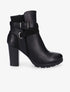 Bottines à empiècement et lanières - noir - 5