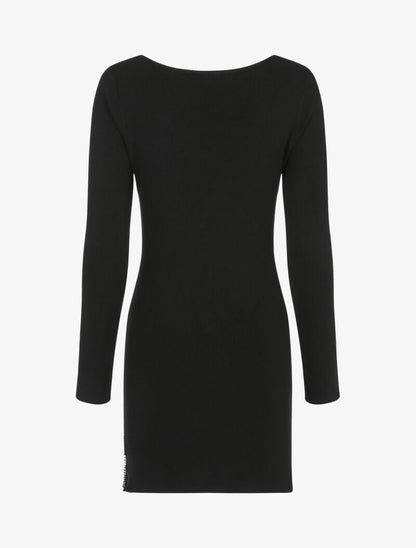 Robe pull à zip strassé et dentelle - noir - 2