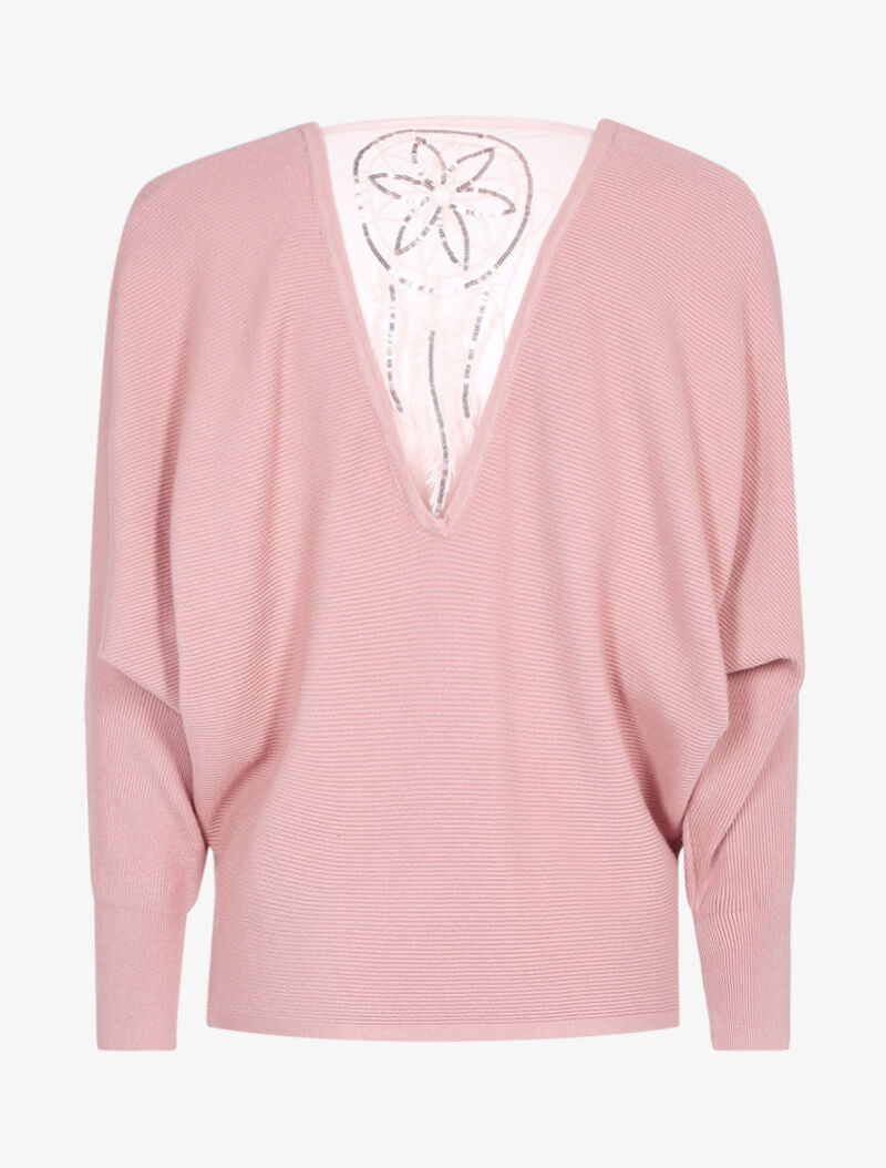 Pull à broderie dreamcatcher - rose - 2