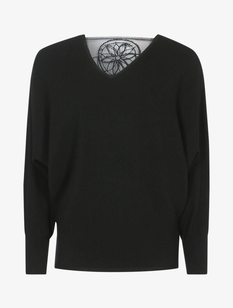 Pull à broderie dreamcatcher - noir - 3