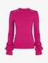 Pull doux à manches volantées - fushia - 1