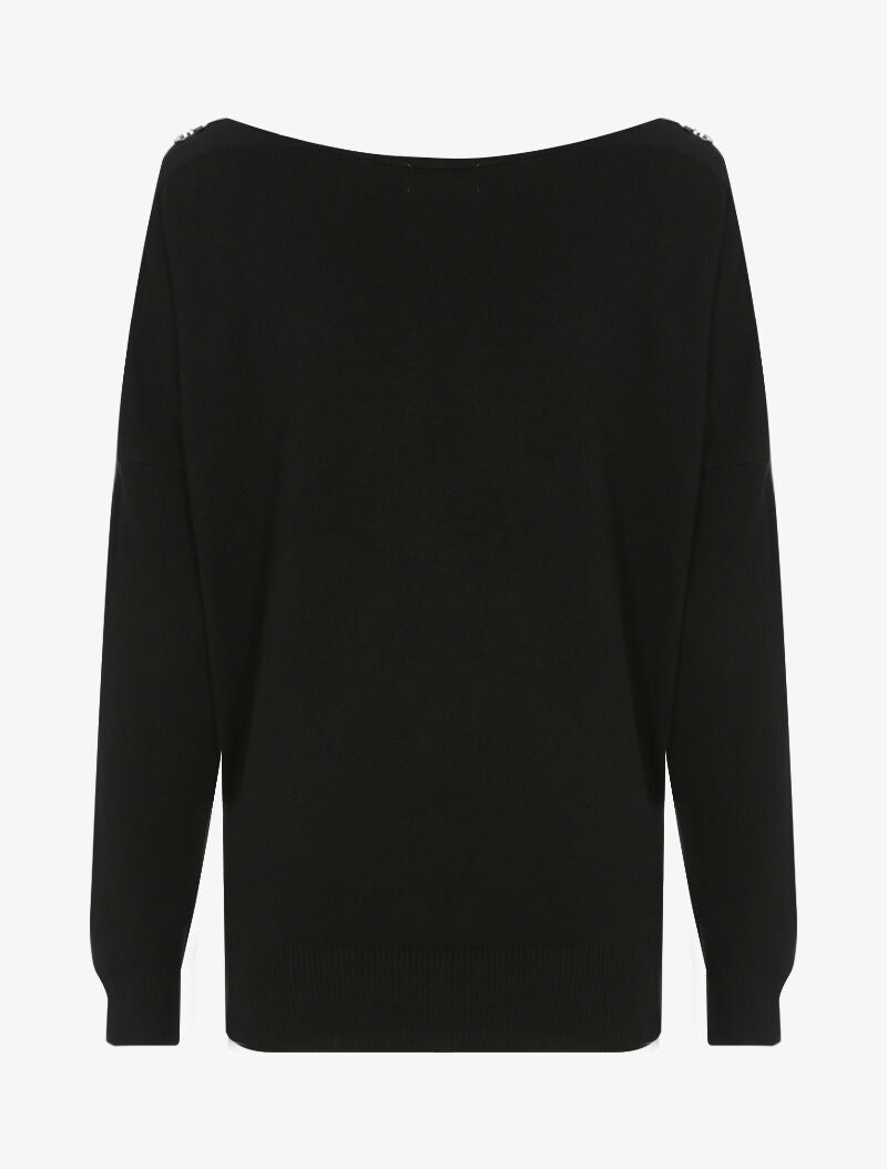 Pull doux à épaules zippées - noir - 3