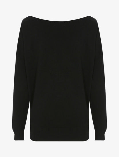 Pull doux à épaules zippées - noir - 3