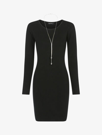 Robe pull basique - noir - 1