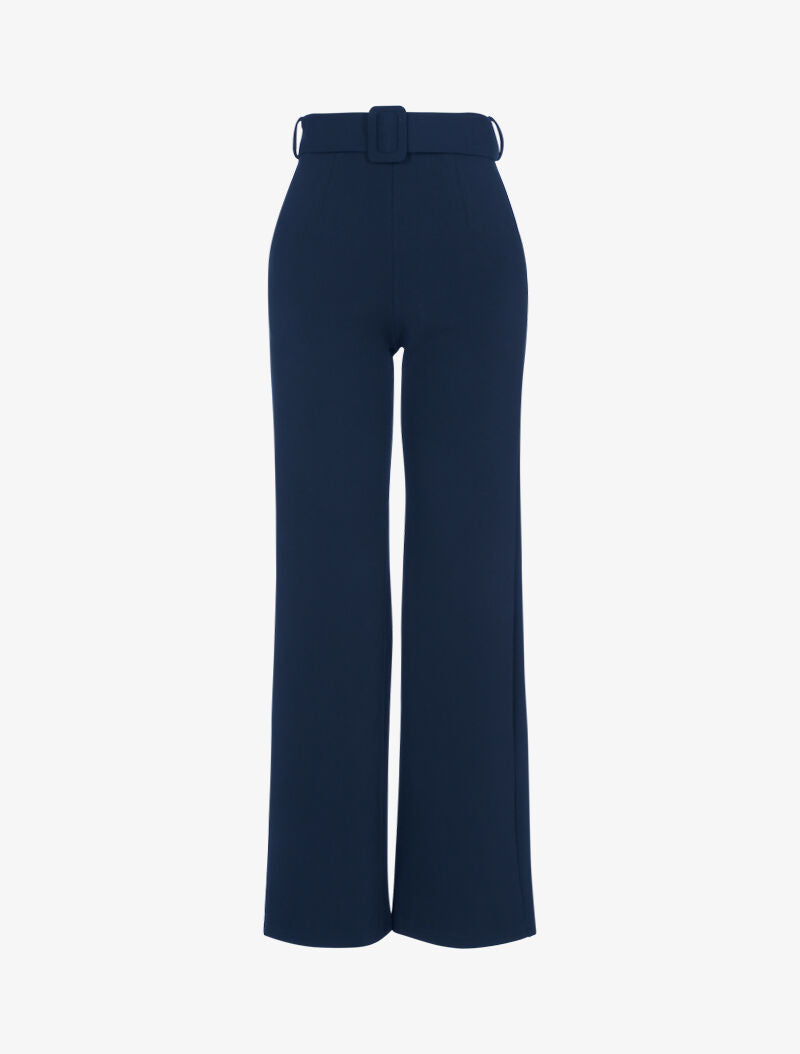 Pantalon ample uni - marine - 3