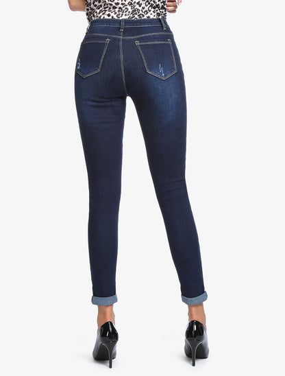 Jean slim basique griffé - bleu denim - 2