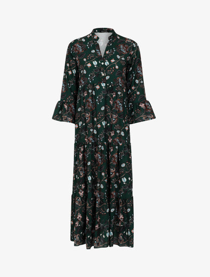 Robe trapèze à imprimés - vert - 1