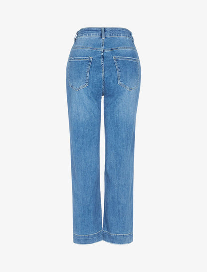 Jean style jupe culotte 7/8 - bleu denim