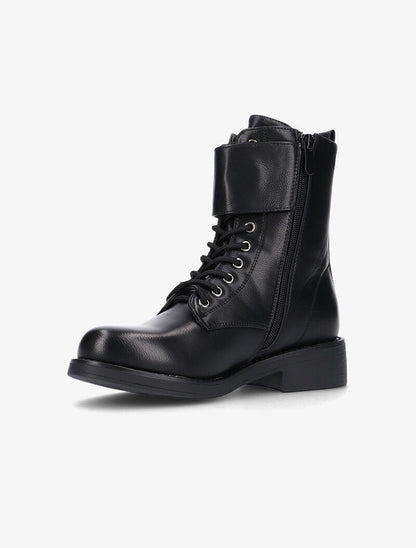 Boots en simili à large bride - noir - 3