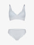 Ensemble bustier en dentelle et bandes - blanc - 1