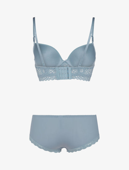 Ensemble à broderie et corsage - bleu ciel - 2