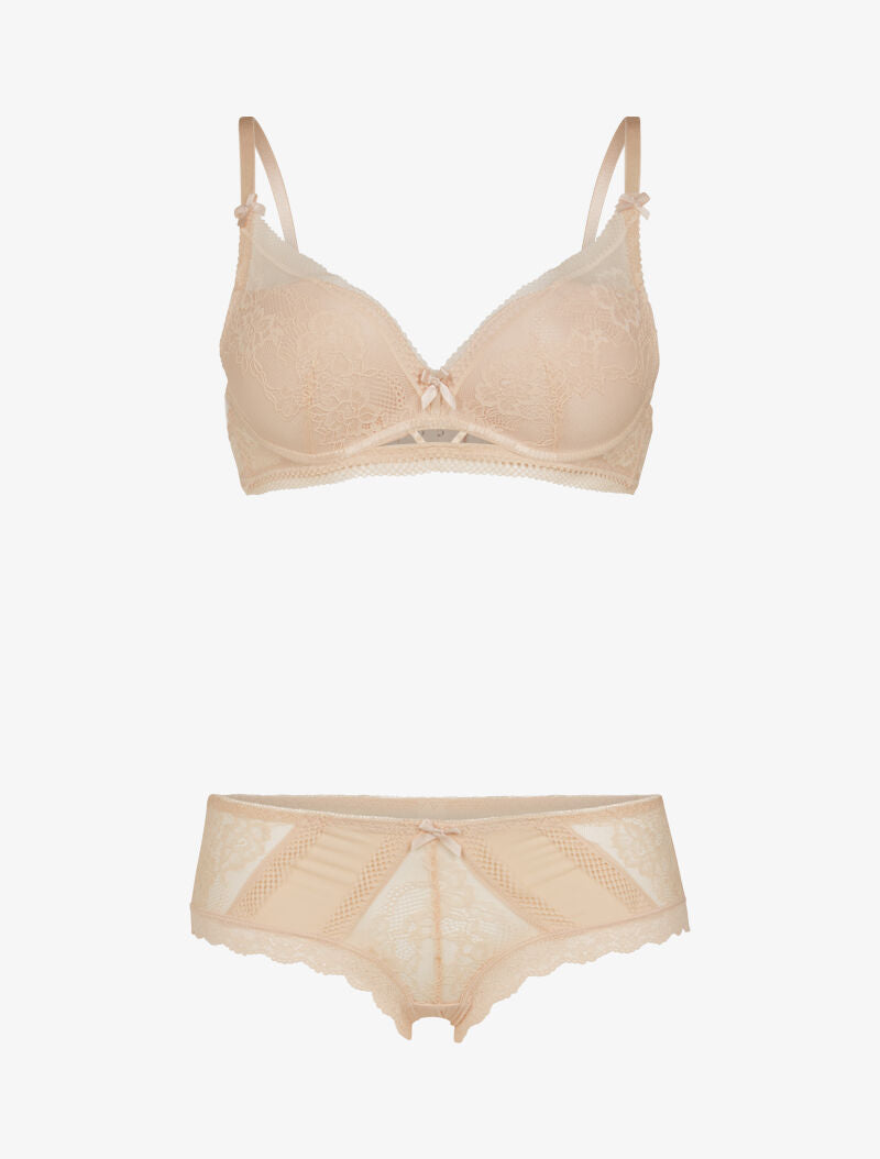 Ensemble à broderie fine - nude - 3