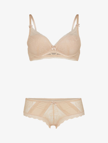 Ensemble à broderie fine - nude - 3