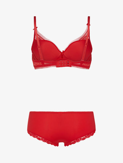 Ensemble à broderie fine - rouge - 2