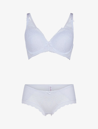 Ensemble à fleurs stylisées - blanc - 1