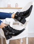 Bottines pointues plissées - noir - 1