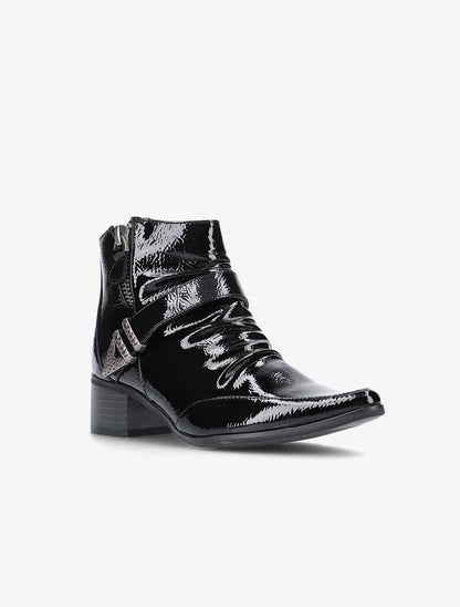 Bottines pointues plissées - noir - 3