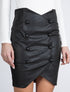 Mini jupe style portefeuille à boutons - noir - 5