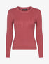 Pull court en maille torsadée - rose foncé - 3
