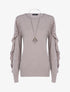 Pull basique à manches volantées - taupe - 3