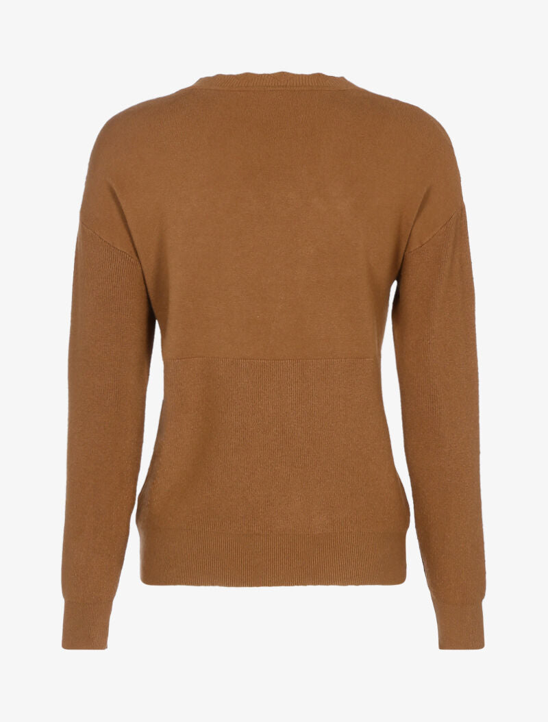 Pull à détails géométriques texturés - marron - 2
