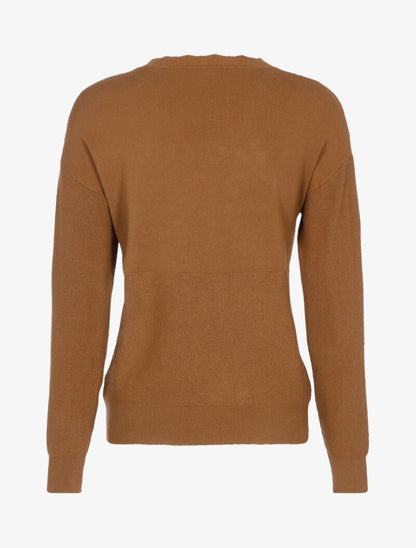 Pull à détails géométriques texturés - marron - 2