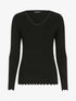 Pull texturé à bords ondulés - noir - 1