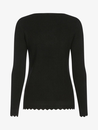 Pull texturé à bords ondulés - noir - 2